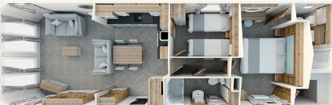 Willerby Sheraton floor plan — Lake View holiday home Longridge